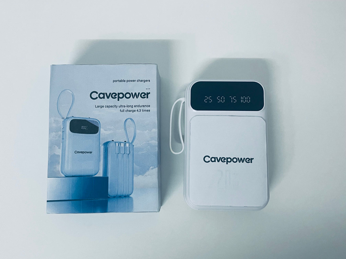 Cavepower High-Capacity Digital Display Power Bank Long-Lasting & Portable Power Supply Item