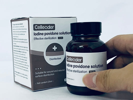 Celleader Iodine Solution, 25ml Antiseptic for Wound & Skin Disinfection, First-Aid Sterilization