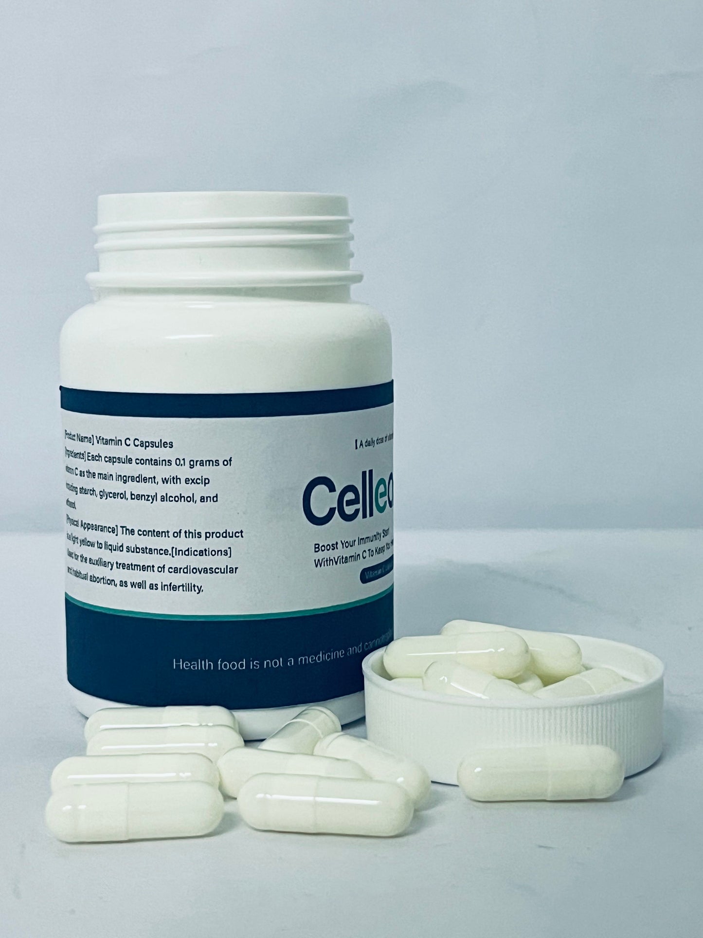 Celleader Vitamin C Capsules, 45 Count | Daily Immune Support & Collagen Boost Supplement