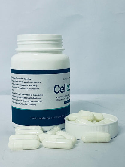 Celleader Vitamin C Capsules, 45 Count | Daily Immune Support & Collagen Boost Supplement