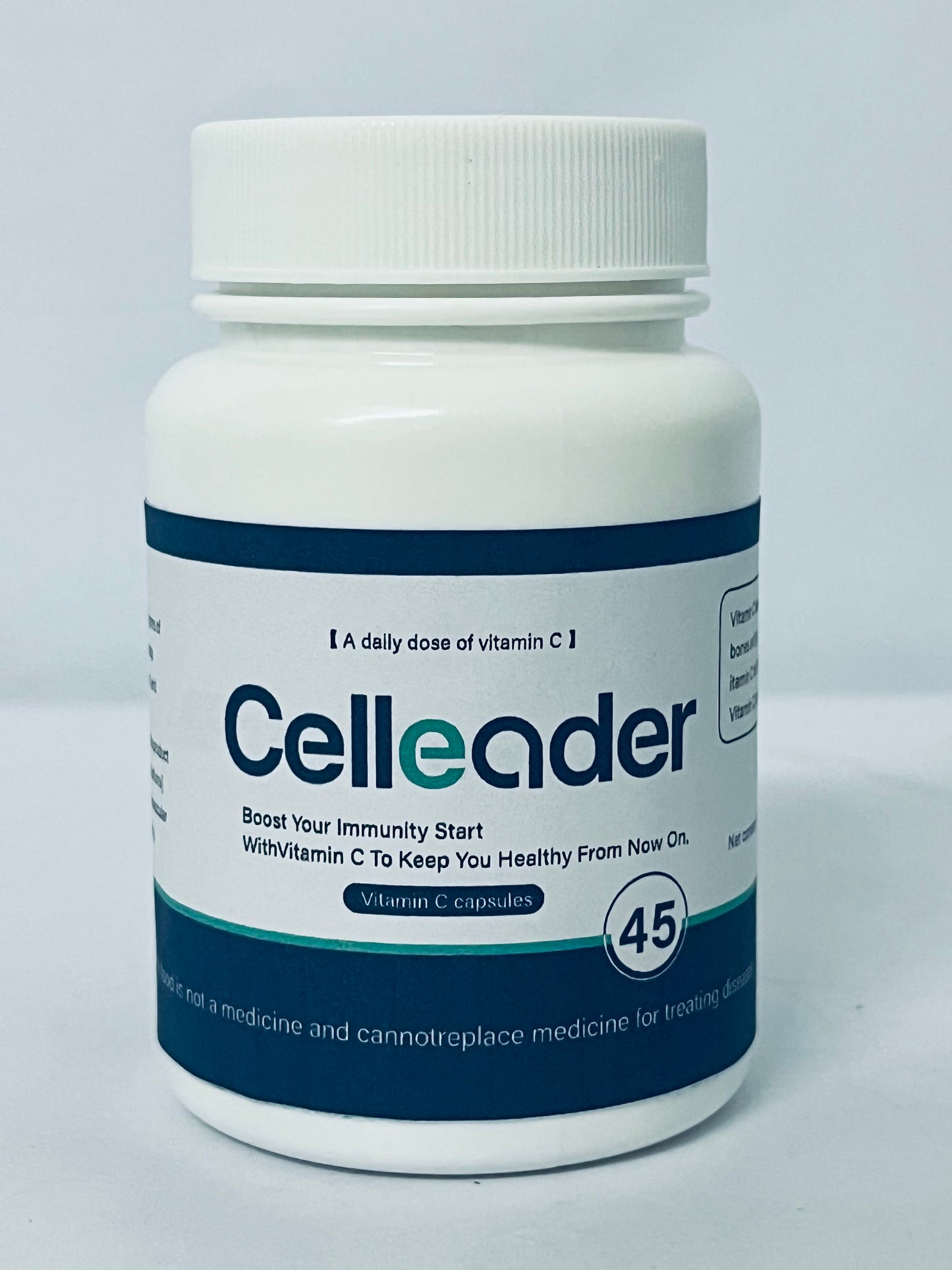 Celleader Vitamin C Capsules, 45 Count | Daily Immune Support & Collagen Boost Supplement