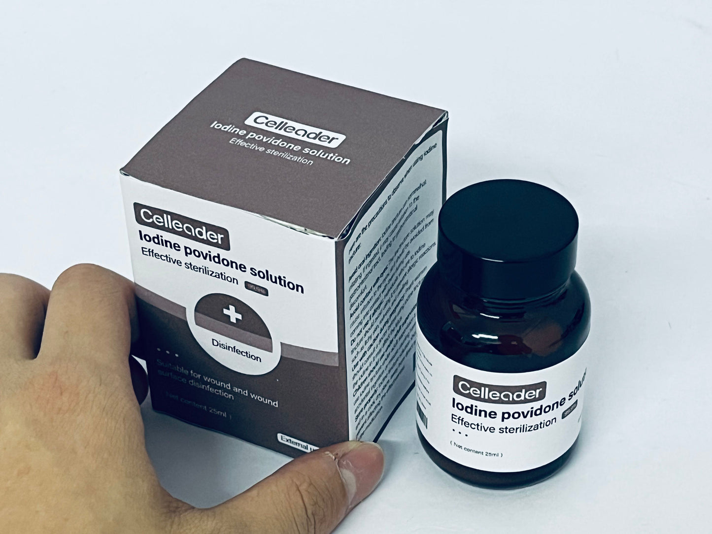 Celleader Iodine Solution, 25ml Antiseptic for Wound & Skin Disinfection, First-Aid Sterilization