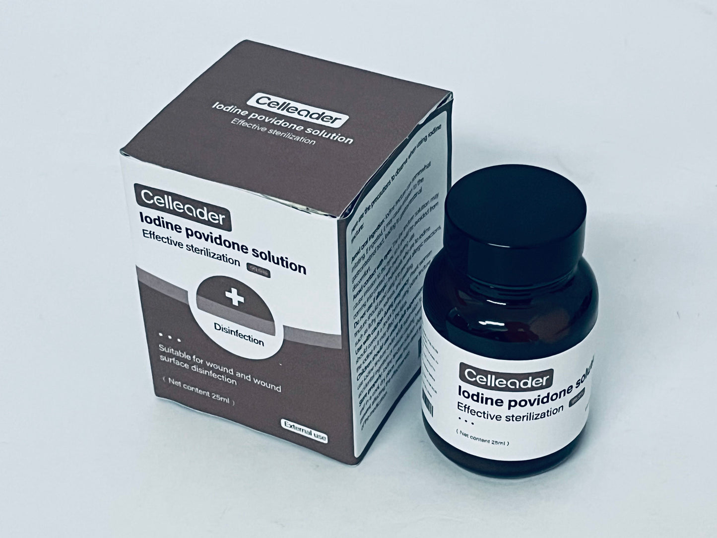 Celleader Iodine Solution, 25ml Antiseptic for Wound & Skin Disinfection, First-Aid Sterilization