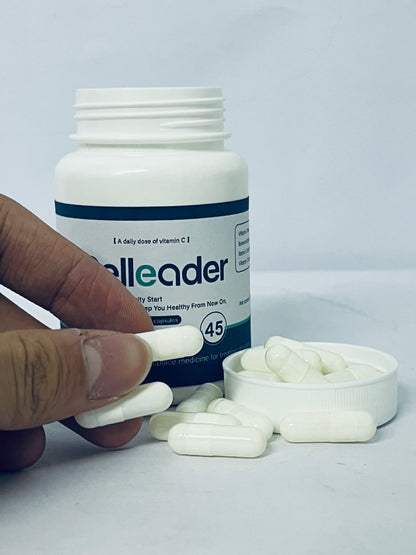 Celleader Vitamin C Capsules, 45 Count | Daily Immune Support & Collagen Boost Supplement