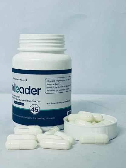 Celleader Vitamin C Capsules, 45 Count | Daily Immune Support & Collagen Boost Supplement