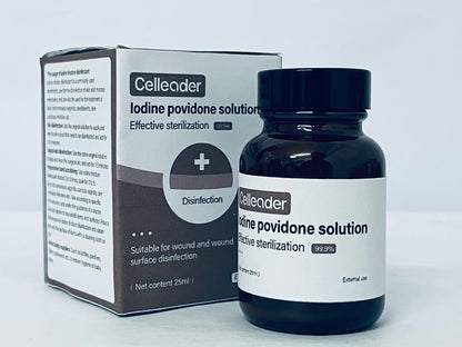 Celleader Iodine Solution, 25ml Antiseptic for Wound & Skin Disinfection, First-Aid Sterilization