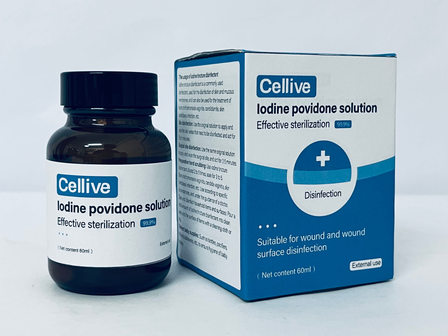 Cellive Cellive 10% Povidone-Iodine Liquid Topical Solution, USP - Topical Antiseptic for Cuts, Scrapes, Burns, and Minor Skin Wounds