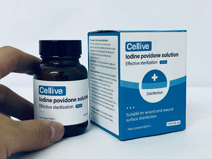 Cellive Cellive 10% Povidone-Iodine Liquid Topical Solution, USP - Topical Antiseptic for Cuts, Scrapes, Burns, and Minor Skin Wounds