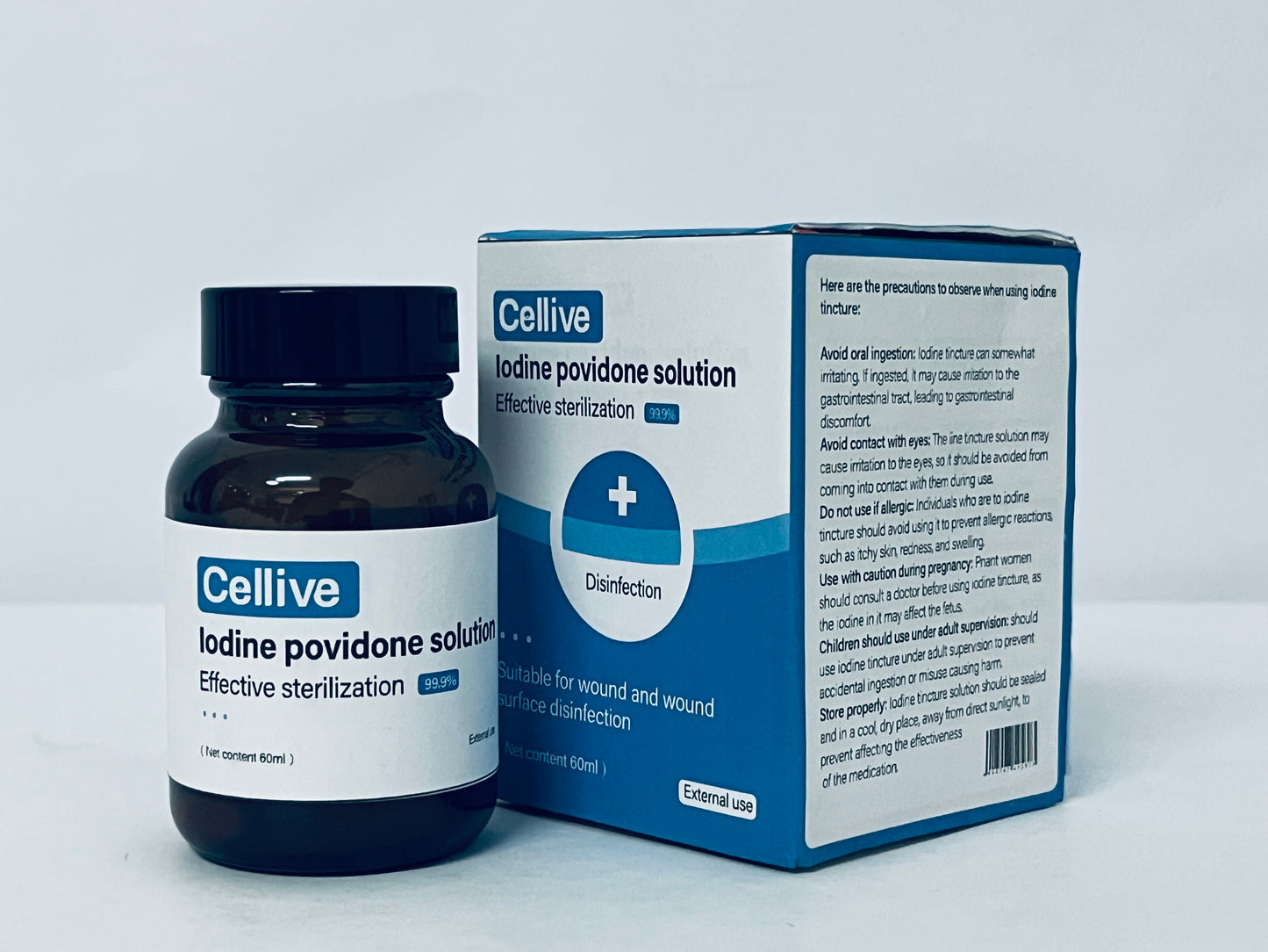 Cellive Cellive 10% Povidone-Iodine Liquid Topical Solution, USP - Topical Antiseptic for Cuts, Scrapes, Burns, and Minor Skin Wounds