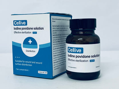 Cellive Cellive 10% Povidone-Iodine Liquid Topical Solution, USP - Topical Antiseptic for Cuts, Scrapes, Burns, and Minor Skin Wounds