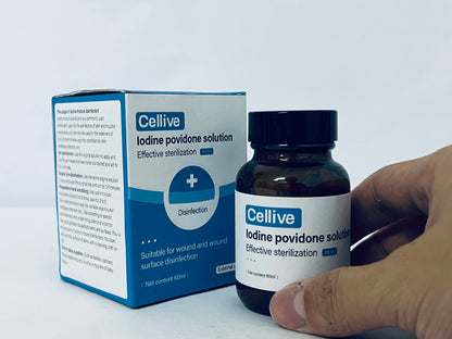 Cellive Cellive 10% Povidone-Iodine Liquid Topical Solution, USP - Topical Antiseptic for Cuts, Scrapes, Burns, and Minor Skin Wounds