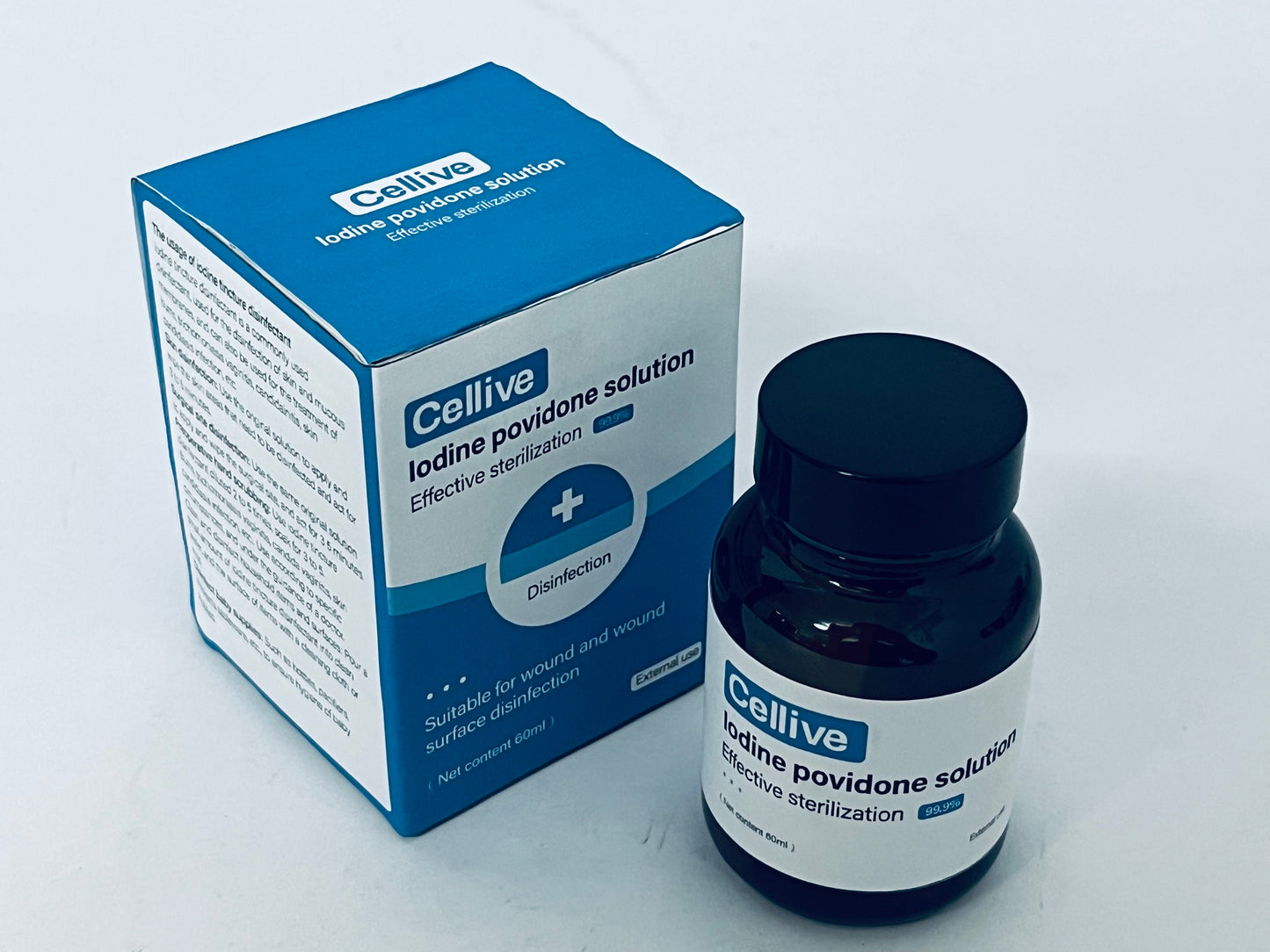 Cellive Cellive 10% Povidone-Iodine Liquid Topical Solution, USP - Topical Antiseptic for Cuts, Scrapes, Burns, and Minor Skin Wounds