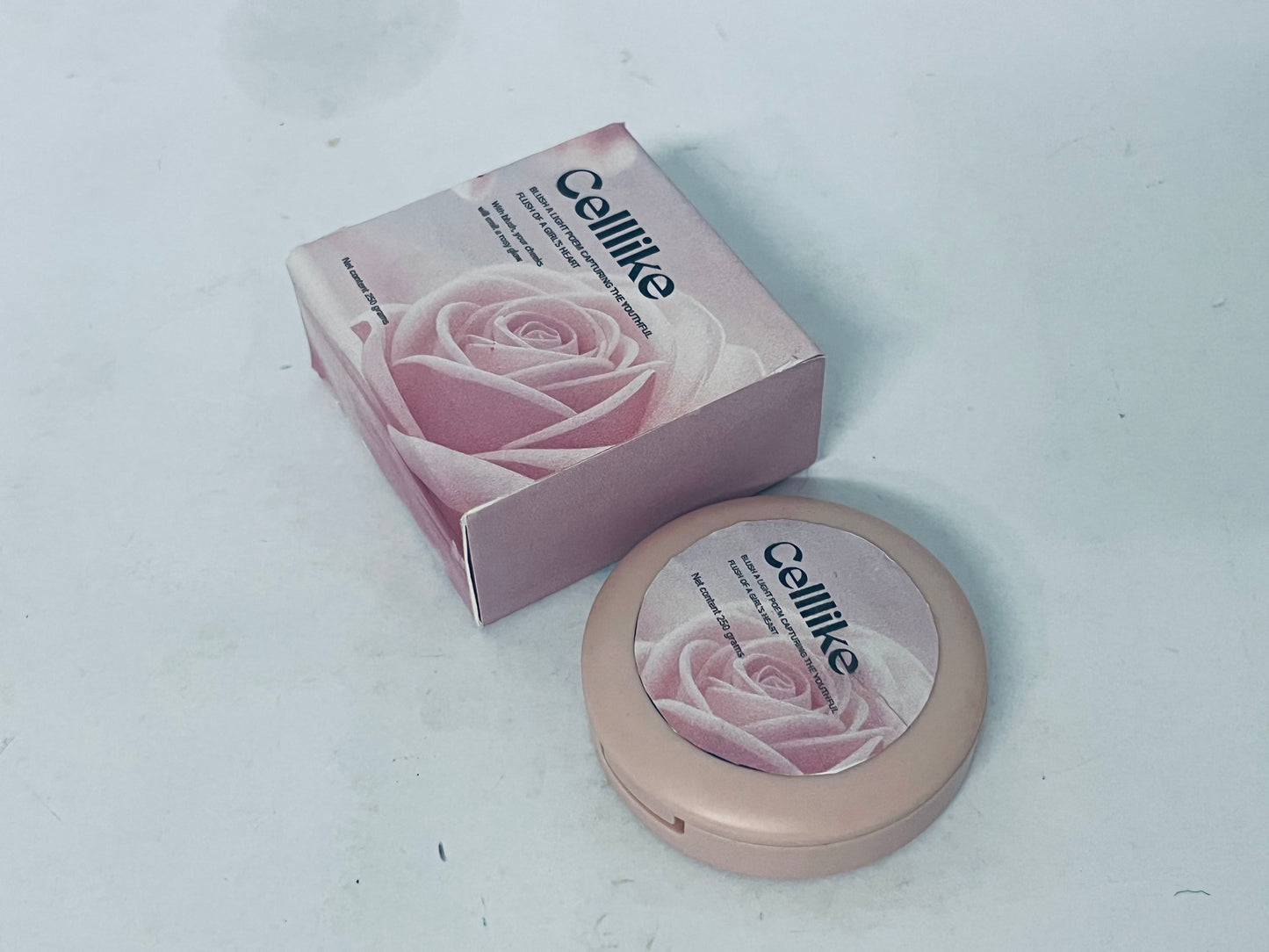 Celllike Natural Blush, Fine Texture Long-Lasting Natural Flush, 20g Blush for Cheek Tint & Complexion Enhancement