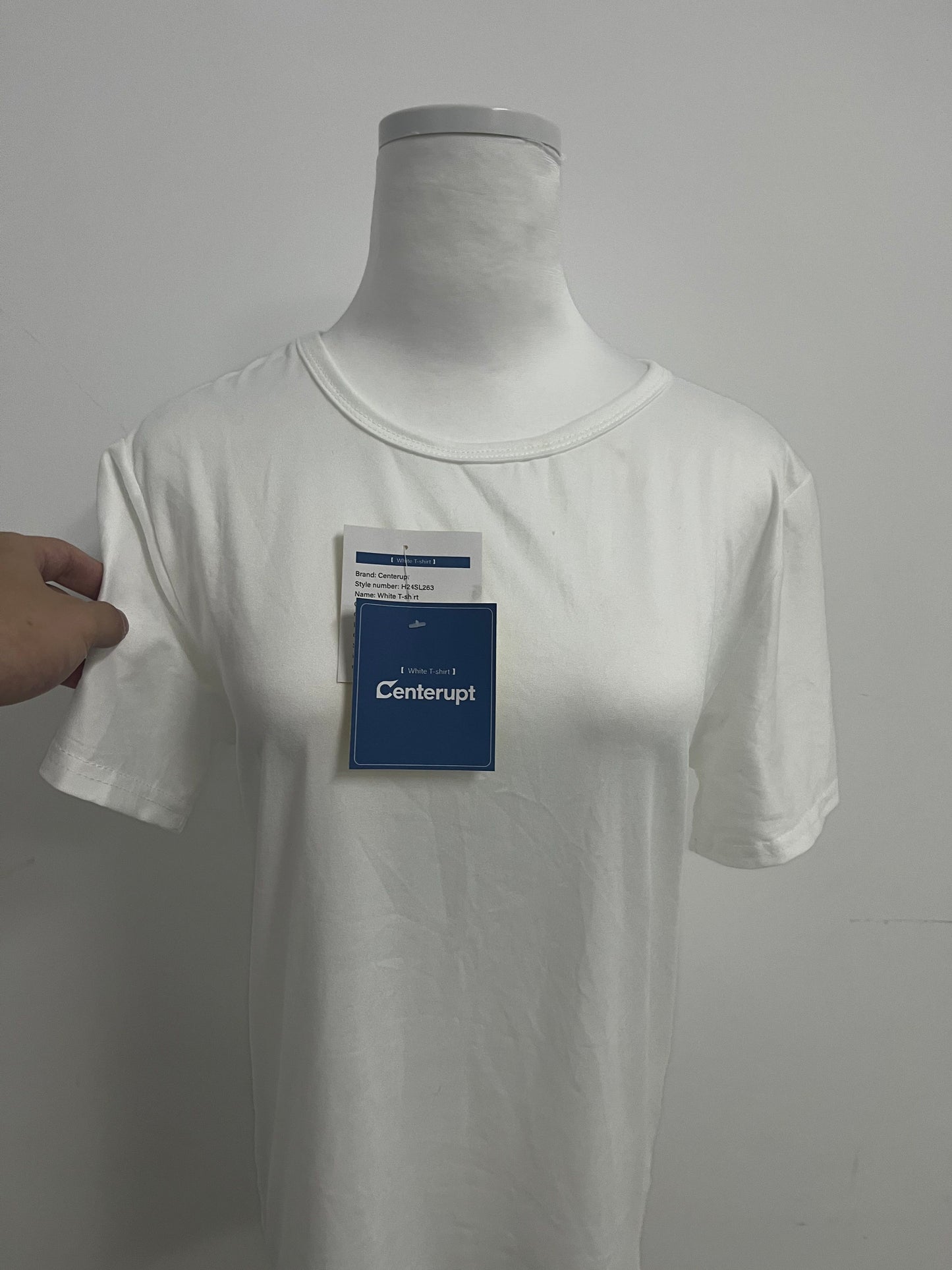 Centerupt Women's Crop Tops Summer Short Sleeve Cotton UPF 50+ Round Neck Casual Loose Cropped T-Shirts Solid Basic Tees