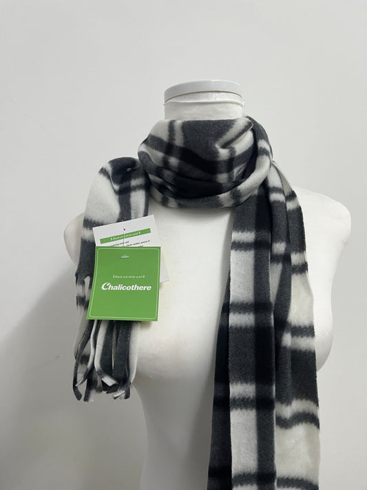Chalicothere Neckerchiefs Black and White Plaid Warm Scarf - A Dual Role of Fashion and Warmth in Winter