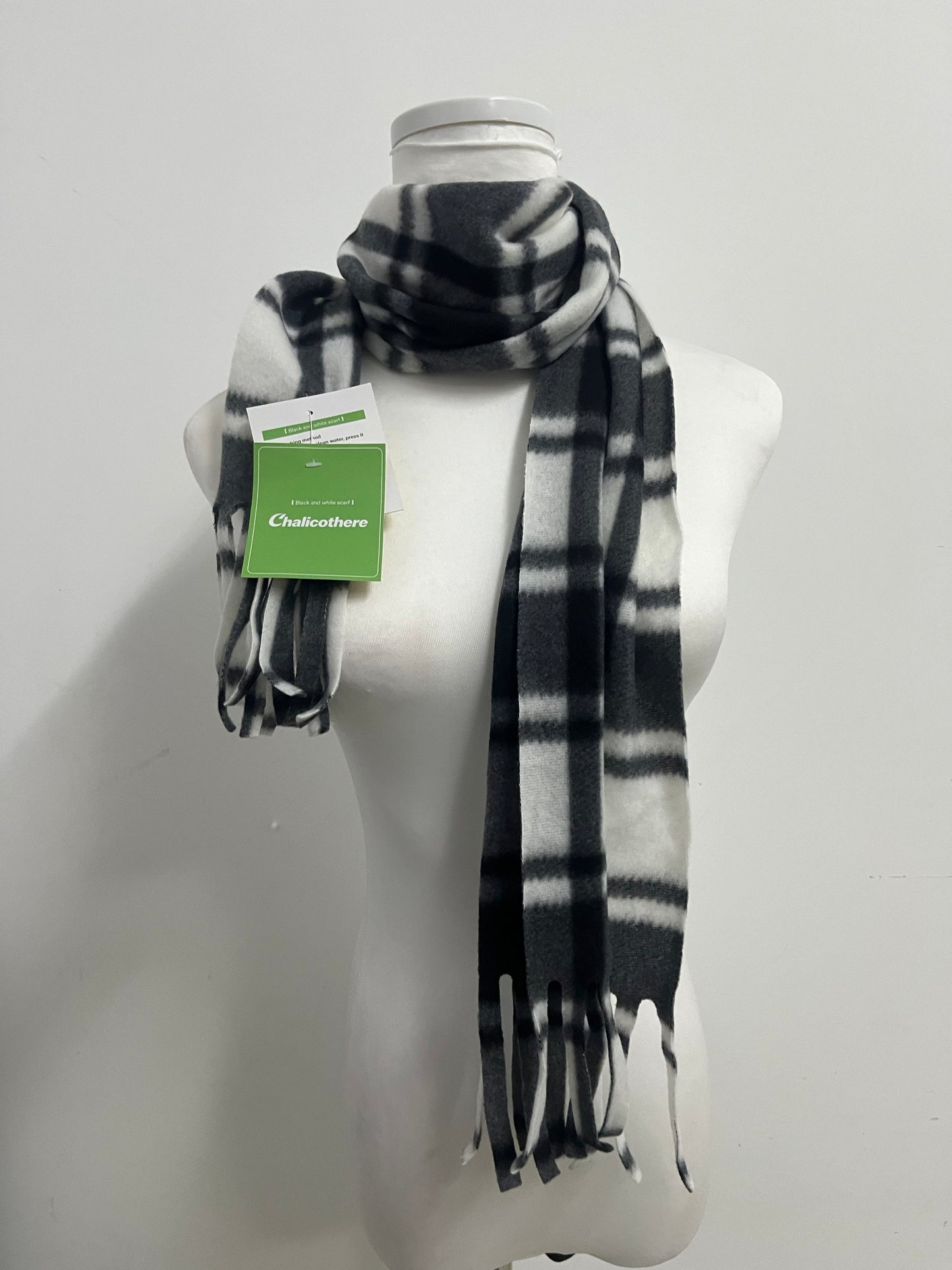 Chalicothere Neckerchiefs Black and White Plaid Warm Scarf - A Dual Role of Fashion and Warmth in Winter
