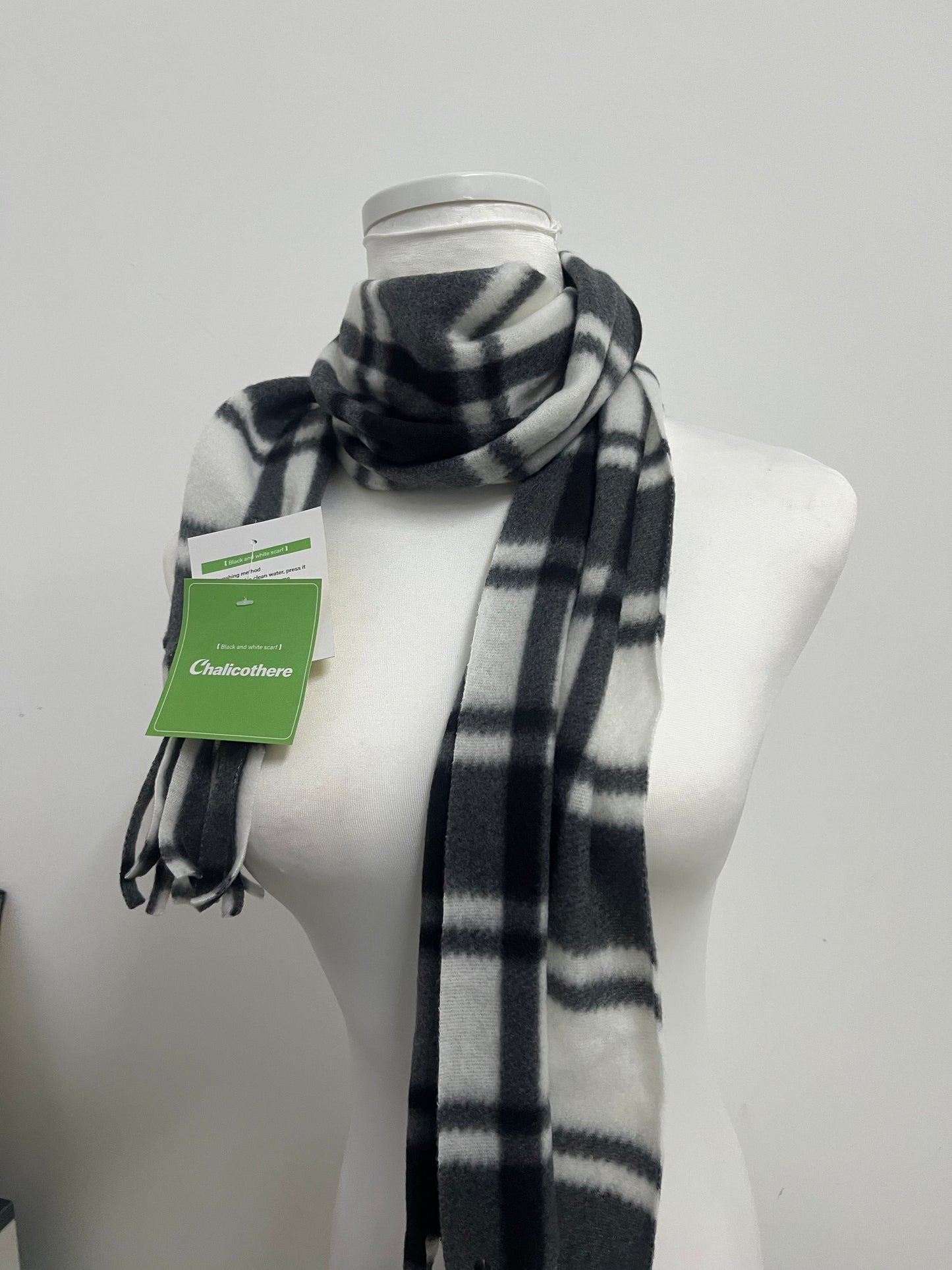 Chalicothere Neckerchiefs Black and White Plaid Warm Scarf - A Dual Role of Fashion and Warmth in Winter