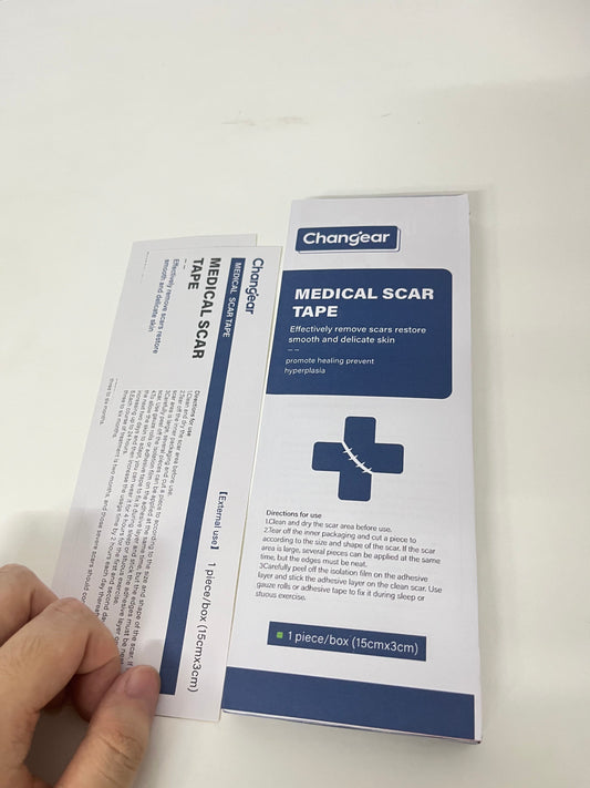 Changear Medical Scar Tape 15cm×3cm - Scar Removal & Hyperplasia Prevention, Post-Operative/Wound Scar Care Patch, Skin-Friendly & Cuttable