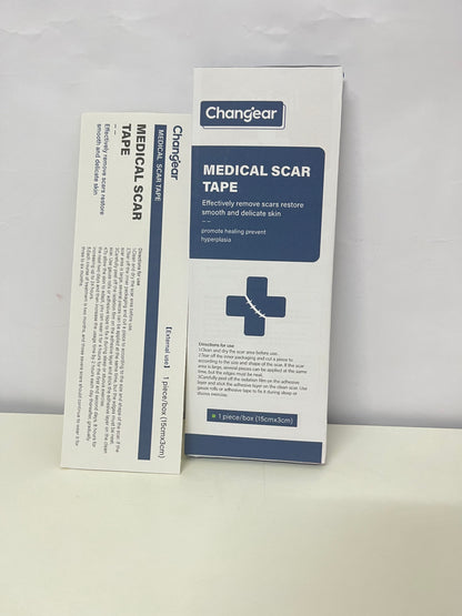 Changear Medical Scar Tape 15cm×3cm - Scar Removal & Hyperplasia Prevention, Post-Operative/Wound Scar Care Patch, Skin-Friendly & Cuttable
