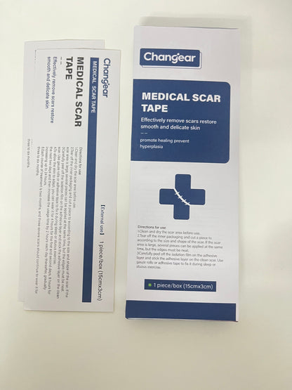 Changear Medical Scar Tape 15cm×3cm - Scar Removal & Hyperplasia Prevention, Post-Operative/Wound Scar Care Patch, Skin-Friendly & Cuttable
