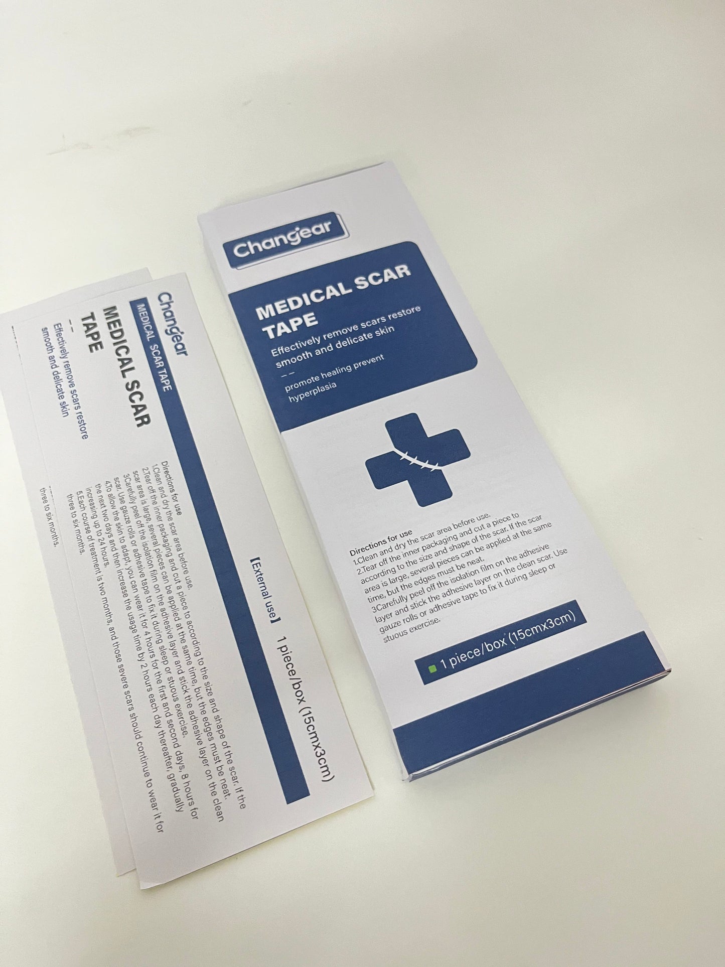 Changear Medical Scar Tape 15cm×3cm - Scar Removal & Hyperplasia Prevention, Post-Operative/Wound Scar Care Patch, Skin-Friendly & Cuttable
