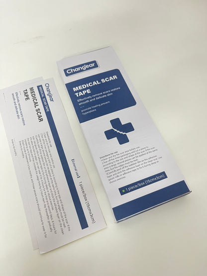 Changear Medical Scar Tape 15cm×3cm - Scar Removal & Hyperplasia Prevention, Post-Operative/Wound Scar Care Patch, Skin-Friendly & Cuttable