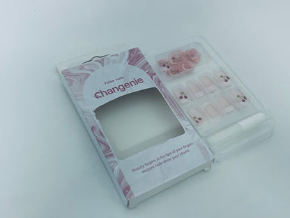 Changenie Sweet Cherry Translucent Pink False Nails Fresh Girl Style A Sweet & Vital Item for Finger Decoration