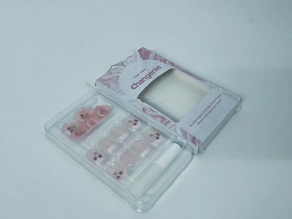 Changenie Sweet Cherry Translucent Pink False Nails Fresh Girl Style A Sweet & Vital Item for Finger Decoration