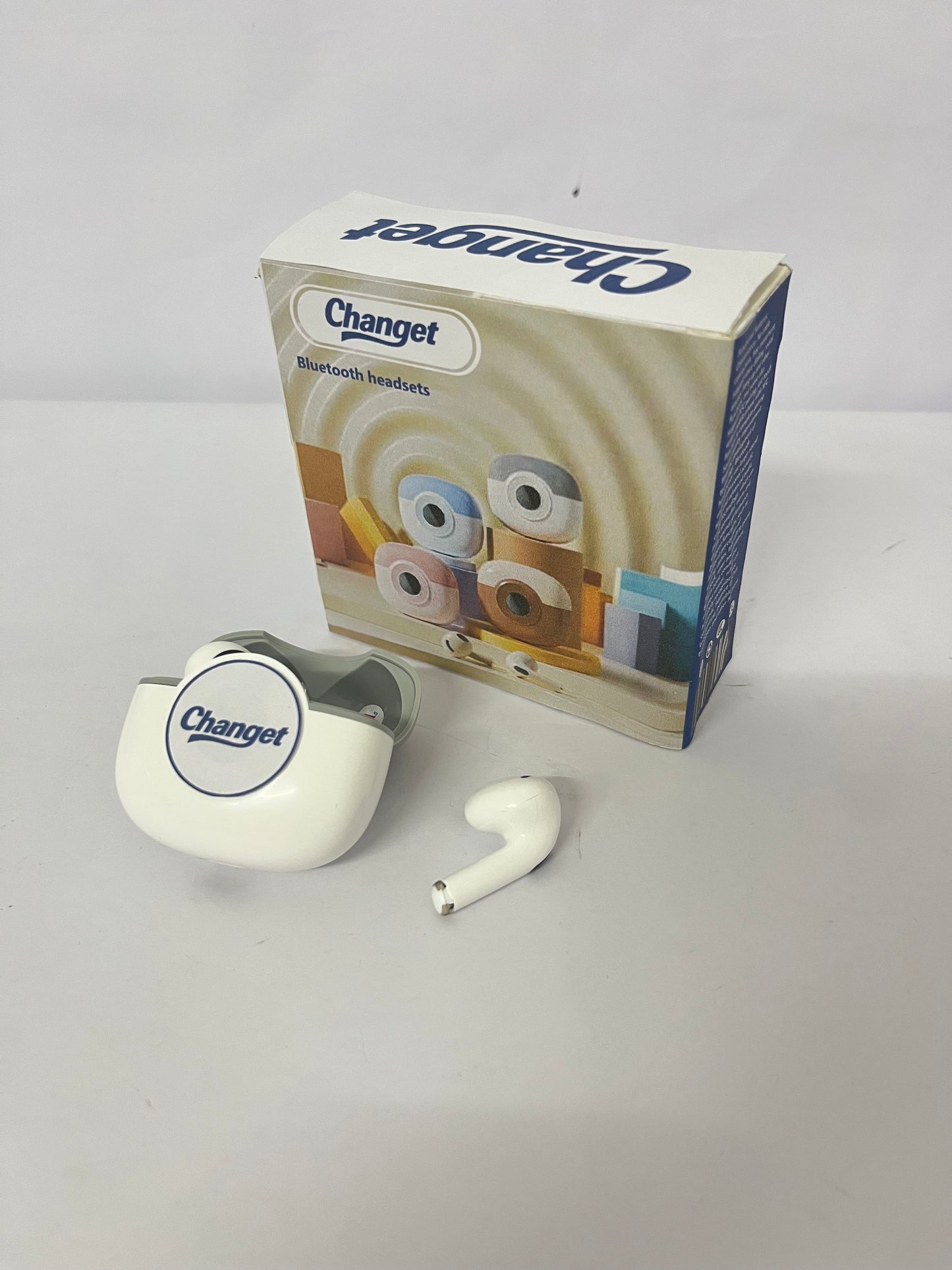 Changet Earbuds ENC Noise Cancellation Wireless Bluetooth Earphones,Dual Mics in Ear Detection Wireless Headset,Lower Delay 13mm Speaker Headphones. (White)