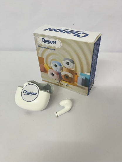 Changet Earbuds ENC Noise Cancellation Wireless Bluetooth Earphones,Dual Mics in Ear Detection Wireless Headset,Lower Delay 13mm Speaker Headphones. (White)