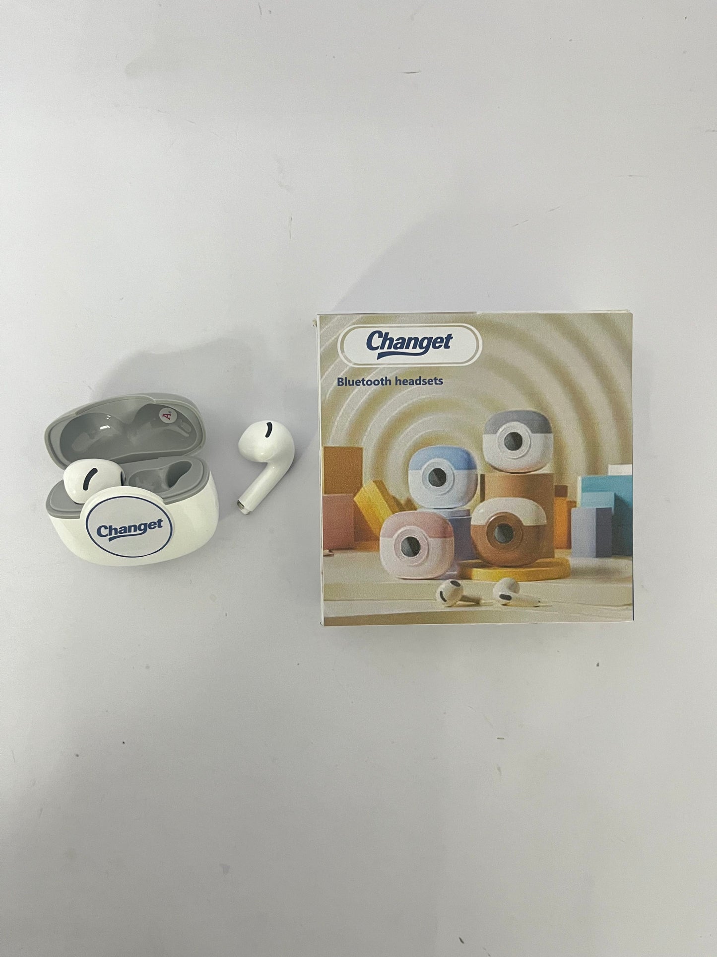 Changet Earbuds ENC Noise Cancellation Wireless Bluetooth Earphones,Dual Mics in Ear Detection Wireless Headset,Lower Delay 13mm Speaker Headphones. (White)