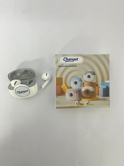 Changet Earbuds ENC Noise Cancellation Wireless Bluetooth Earphones,Dual Mics in Ear Detection Wireless Headset,Lower Delay 13mm Speaker Headphones. (White)