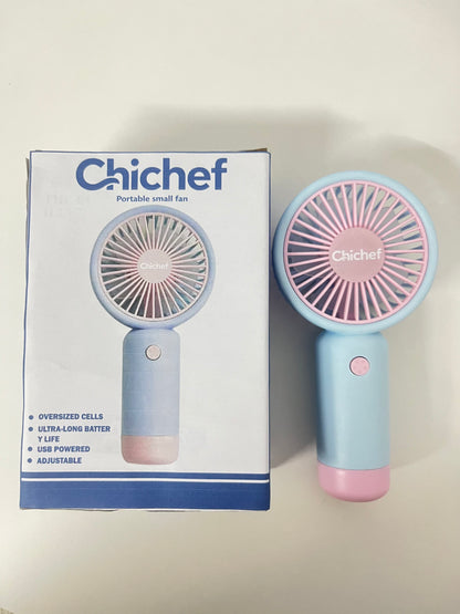 【Chichef Two-Tone Portable Electric Fan】—— Compact Cooling Companion for On-the-Go