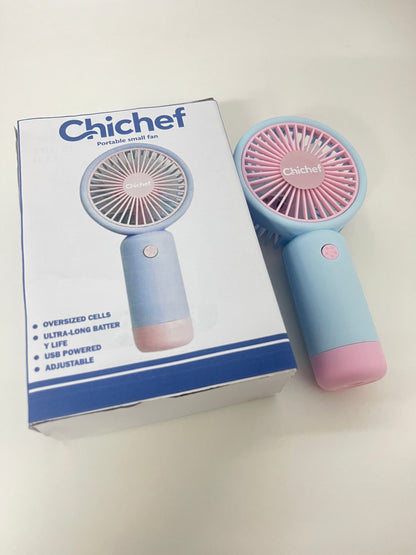 【Chichef Two-Tone Portable Electric Fan】—— Compact Cooling Companion for On-the-Go