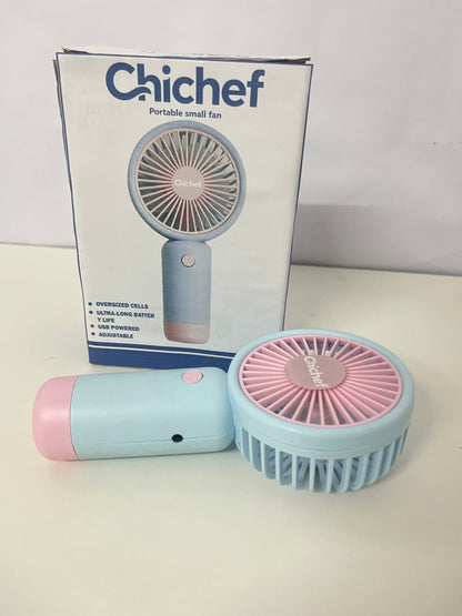 【Chichef Two-Tone Portable Electric Fan】—— Compact Cooling Companion for On-the-Go
