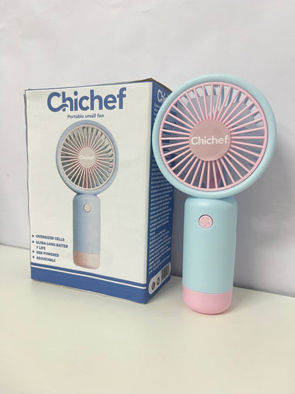 【Chichef Two-Tone Portable Electric Fan】—— Compact Cooling Companion for On-the-Go