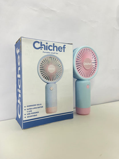 【Chichef Two-Tone Portable Electric Fan】—— Compact Cooling Companion for On-the-Go