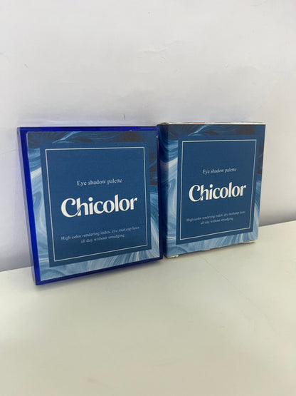 Chicolor 9-Color Blue Eyeshadow Palette High Pigmentation Long-Lasting A Creative Choice for Eye Makeup Personalities