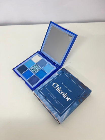 Chicolor 9-Color Blue Eyeshadow Palette High Pigmentation Long-Lasting A Creative Choice for Eye Makeup Personalities