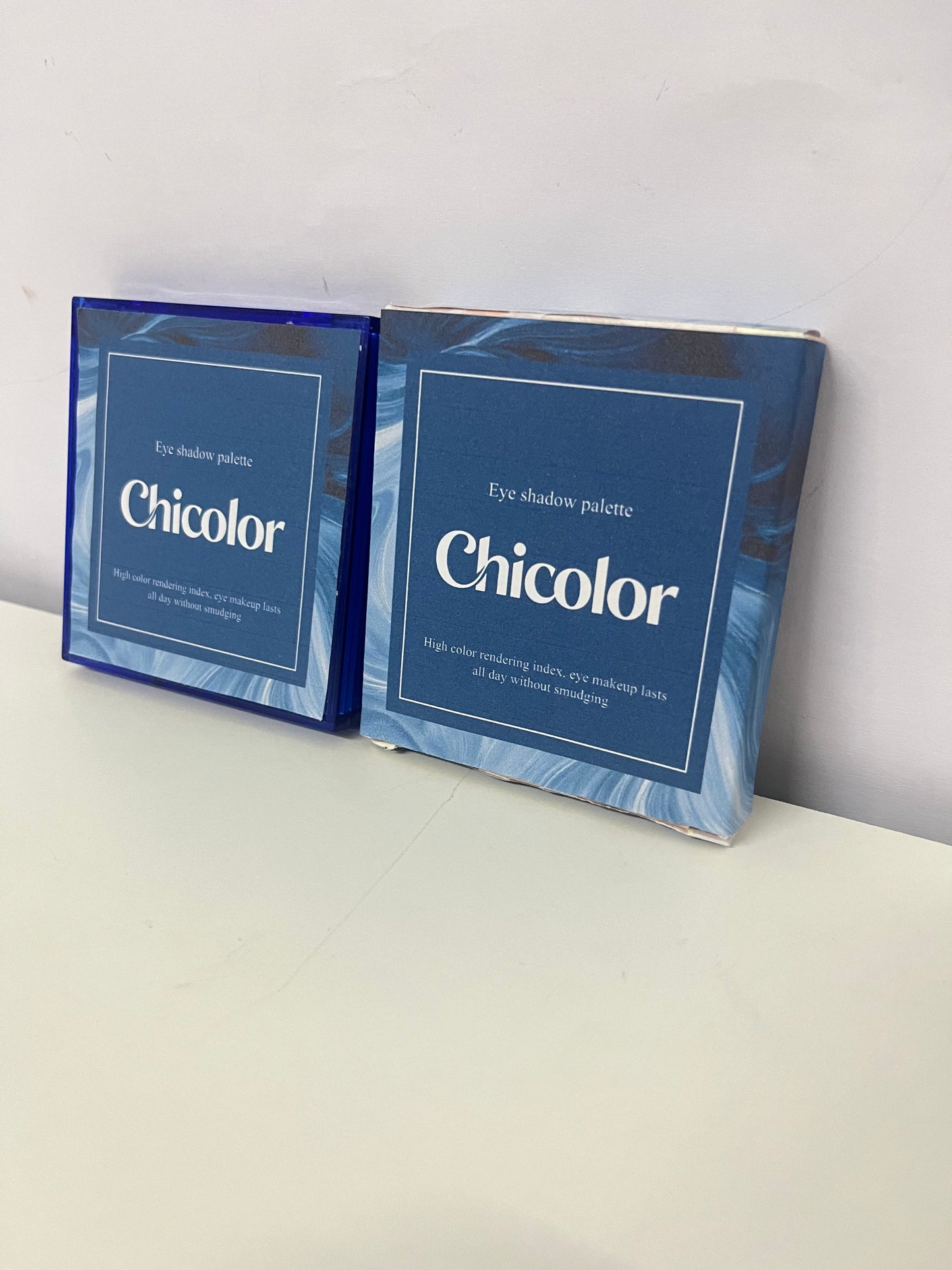 Chicolor 9-Color Blue Eyeshadow Palette High Pigmentation Long-Lasting A Creative Choice for Eye Makeup Personalities