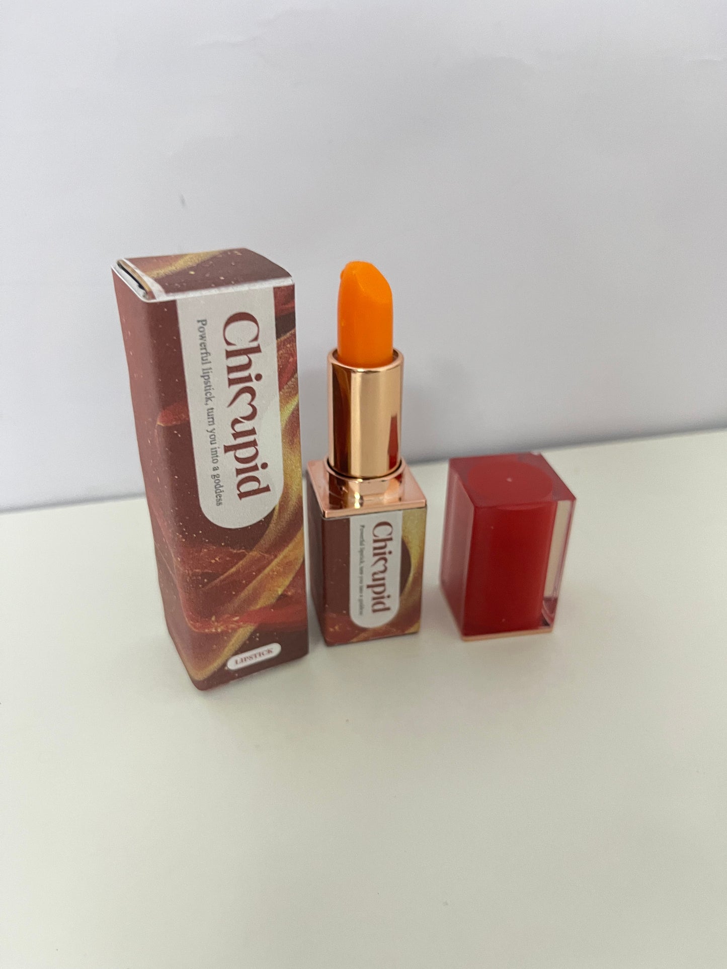 Chicupid Satin Finish Orange Lipstick (Long-Wearing, 3.5g)