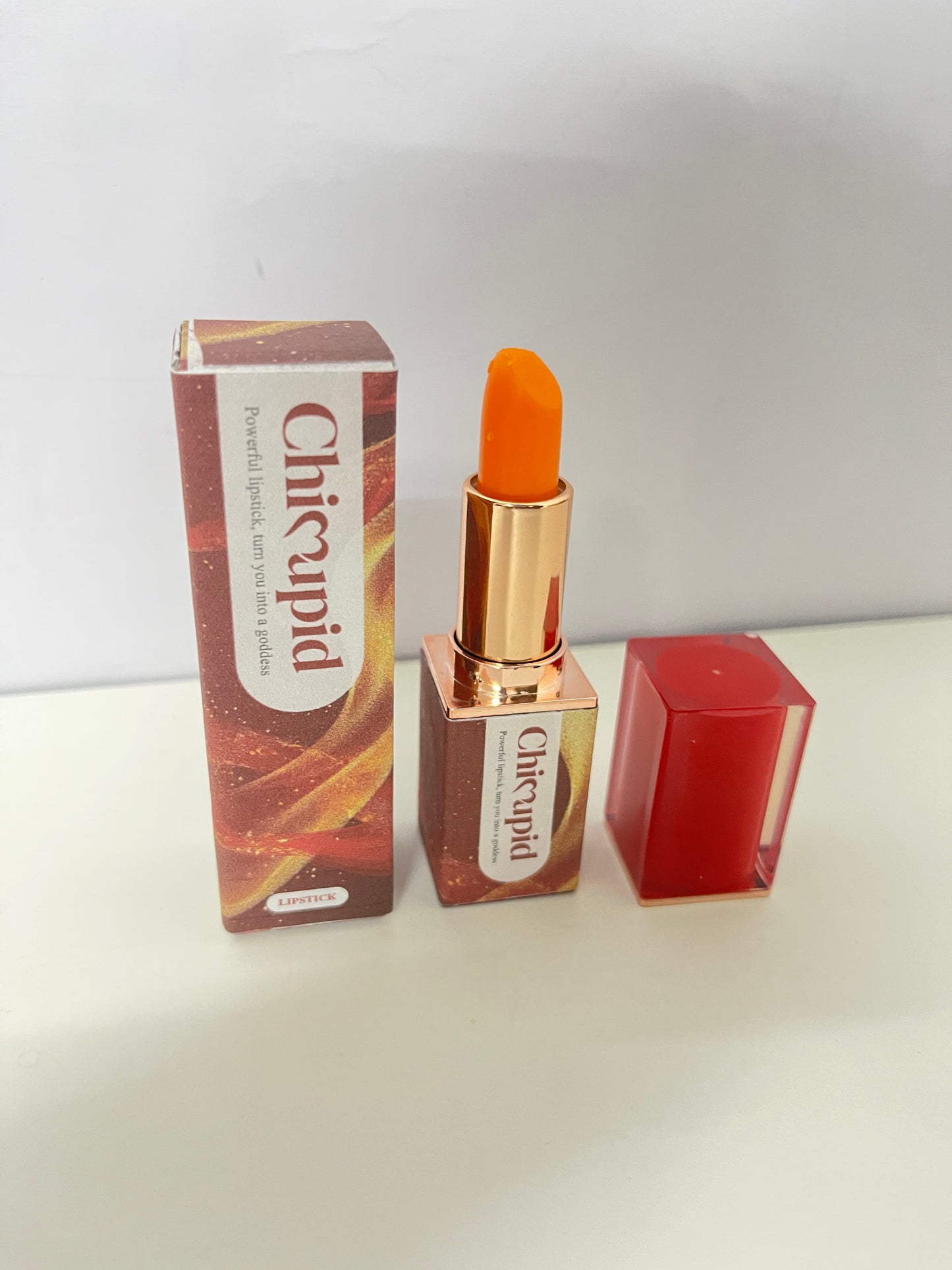 Chicupid Satin Finish Orange Lipstick (Long-Wearing, 3.5g)
