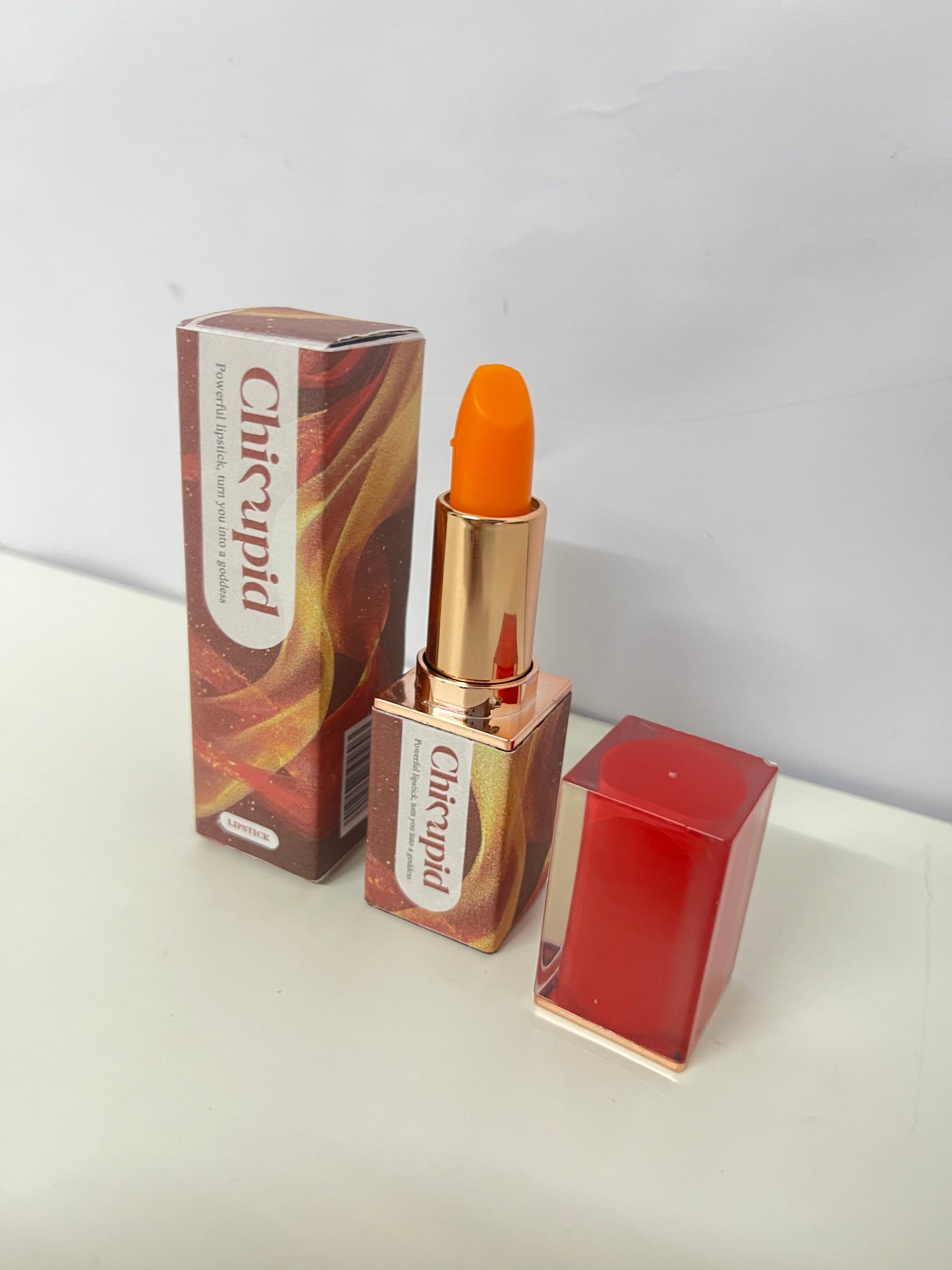 Chicupid Satin Finish Orange Lipstick (Long-Wearing, 3.5g)