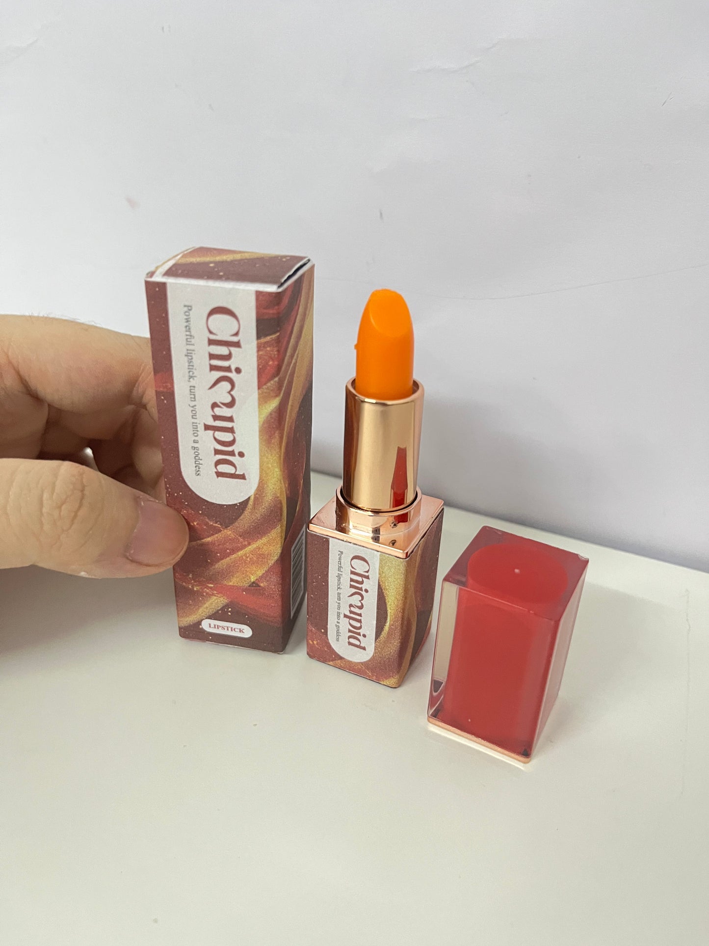 Chicupid Satin Finish Orange Lipstick (Long-Wearing, 3.5g)