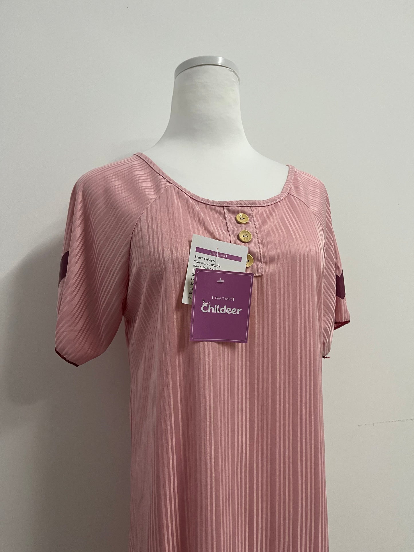 Childeer Women's Summer Sexy  Collar Button Ribbed Short Sleeved Knitted Slim Fitting Dress