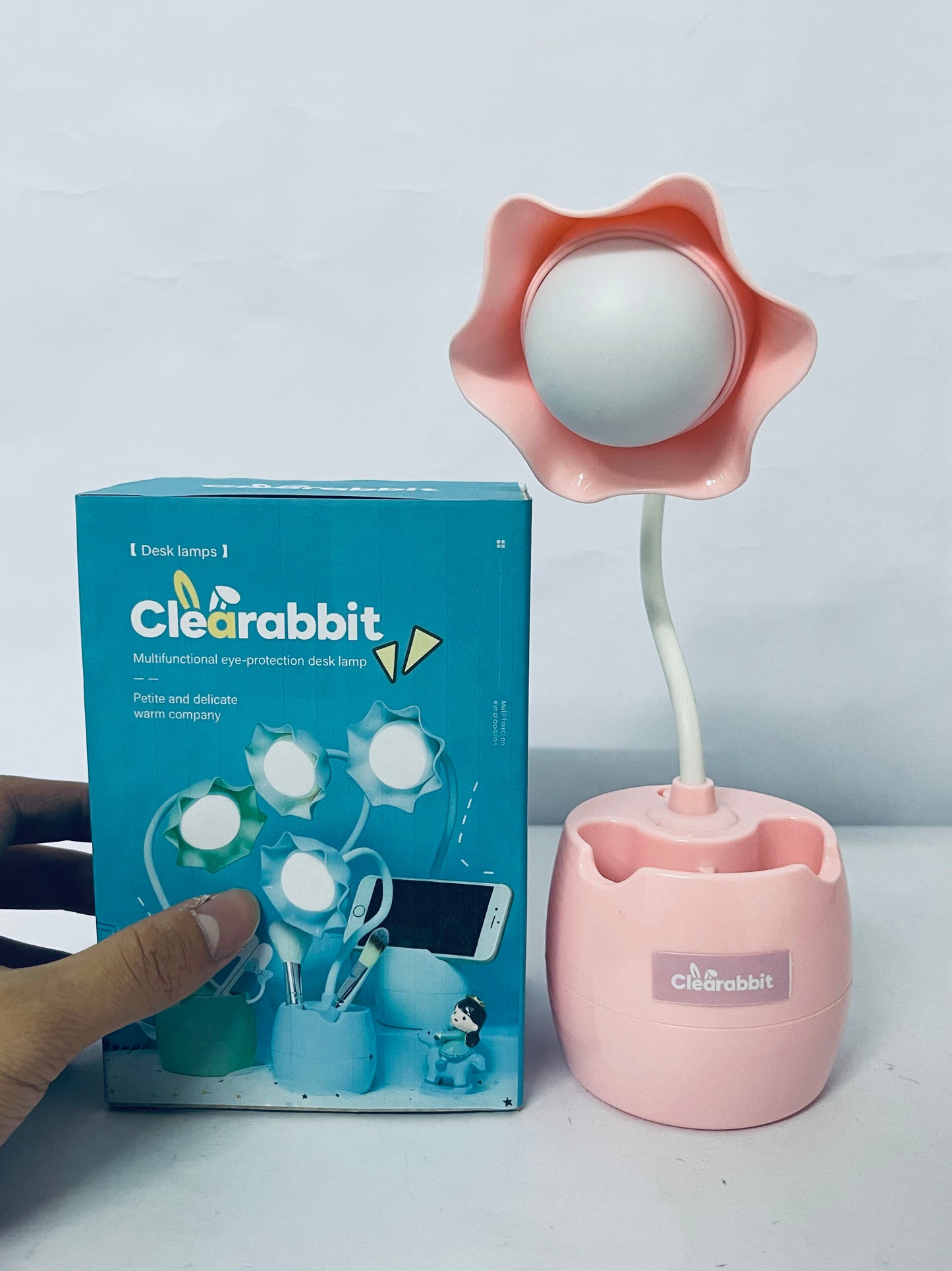 Clearabbit Luminaries Flower Desk Lamp for Bedroom,‎ LED Bedside Lamp Flexible Silicone Gooseneck Nightstand Lamp for Living Room Office Reading Kids Gift