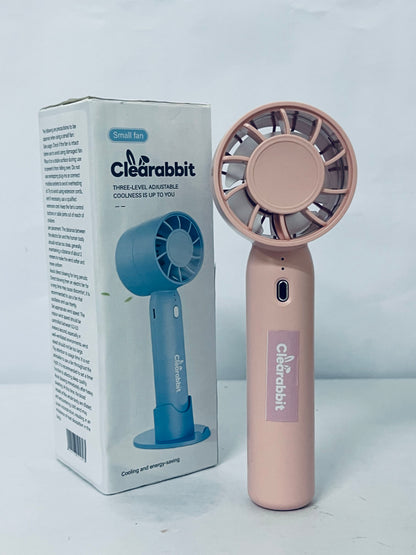 Clearabbit Electric fans Mini Portable Fan, USB Personal Handheld Fan with 3-Speed Cooling Wind Rechargeable Battery Operated Mini Pocket Design for Desktop/Travel/Outdoor/Vacation/Concerts