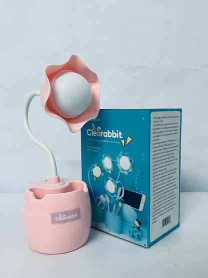 Clearabbit Luminaries Flower Desk Lamp for Bedroom,‎ LED Bedside Lamp Flexible Silicone Gooseneck Nightstand Lamp for Living Room Office Reading Kids Gift
