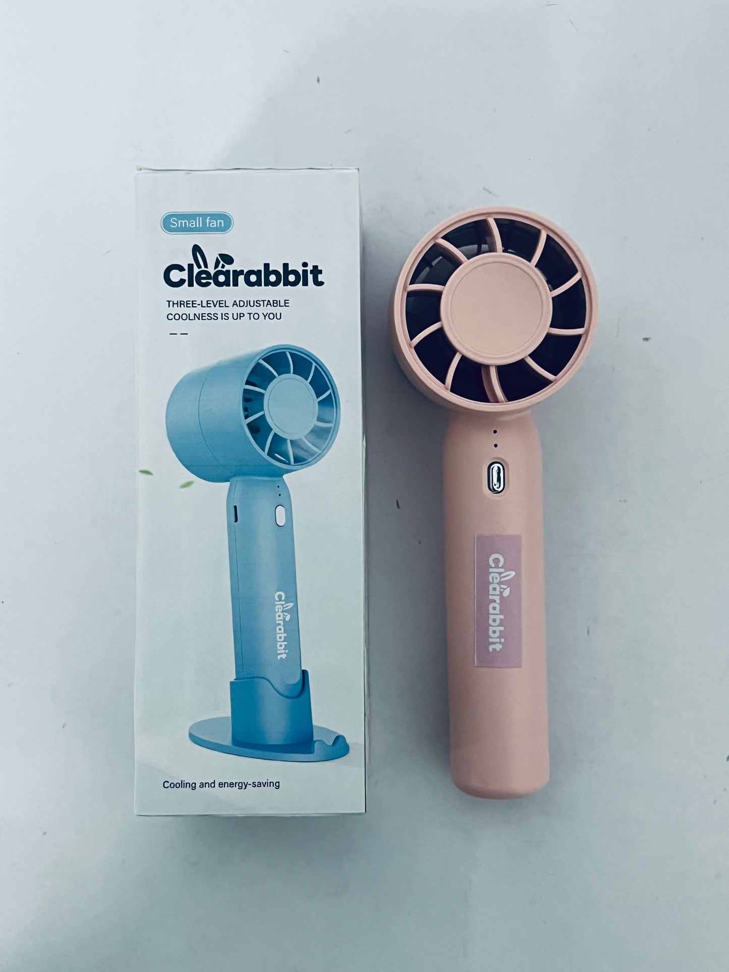 Clearabbit Electric fans Mini Portable Fan, USB Personal Handheld Fan with 3-Speed Cooling Wind Rechargeable Battery Operated Mini Pocket Design for Desktop/Travel/Outdoor/Vacation/Concerts