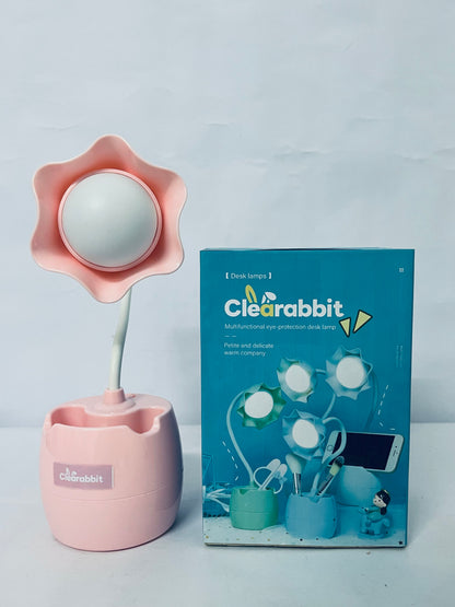Clearabbit Luminaries Flower Desk Lamp for Bedroom,‎ LED Bedside Lamp Flexible Silicone Gooseneck Nightstand Lamp for Living Room Office Reading Kids Gift